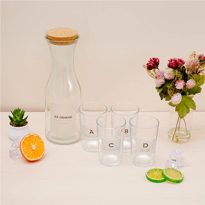 Gambar Culinart Lateru Teko & Gelas Kaca 1 Liter Set 5 pcs Transparan