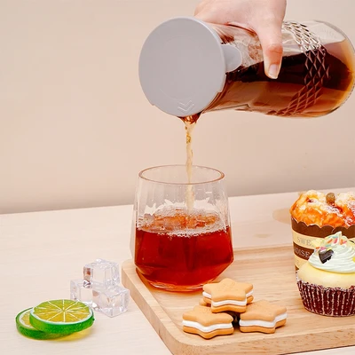 Gambar Culinart Carafe Teko Minuman Kaca Dengan Tutup 1.2 Liter