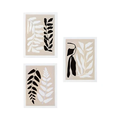 Gambar Informa Hiasan Dinding Kanvas Print Leaves 30x40 cm Set 3 Pcs - Mix