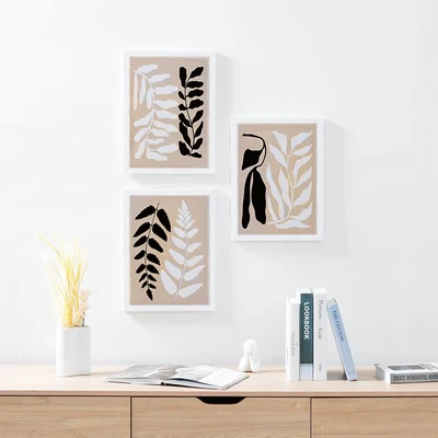 Gambar Informa Hiasan Dinding Kanvas Print Leaves 30x40 cm Set 3 Pcs - Mix