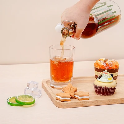 Gambar Culinart Botol Kaca Swing Dotline 1 Liter Transparan