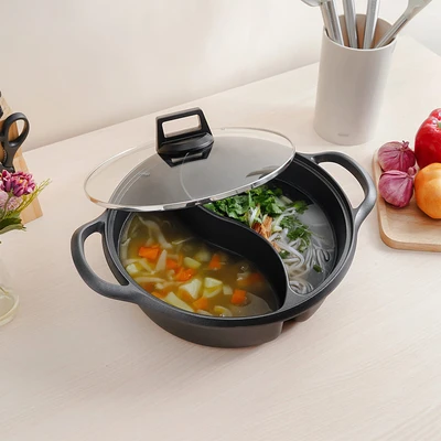 Gambar Culinart Panci Hot Pot Aluminium Non-Stick PTFE Coating 28 cm - Hitam