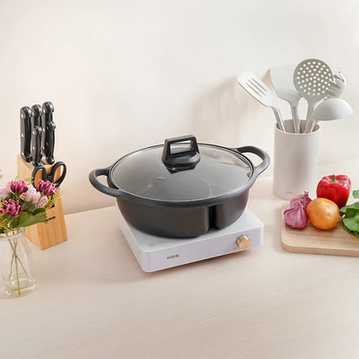 Gambar Culinart Panci Hot Pot Aluminium Non-Stick PTFE Coating 28 cm - Hitam