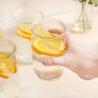 Gambar Culinart Grafir Gelas Kaca Highball 450 ml Set 4 Pcs Transparan