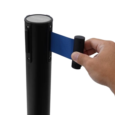 Gambar Krisbow Tiang Antrian Stackable Thin Base Dengan Tali - Hitam/Biru