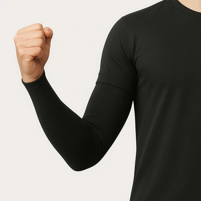Gambar Alph Manset Lengan Ice Silk UPF 50 - Hitam