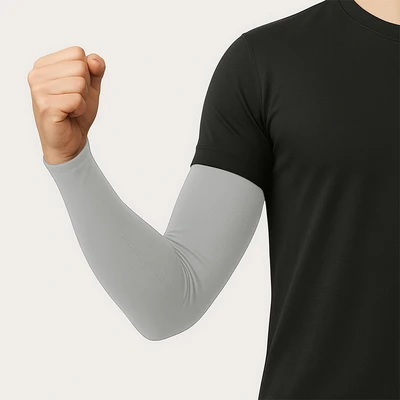 Gambar Alph Manset Lengan Ice Silk UPF 50 - Abu-Abu Tua