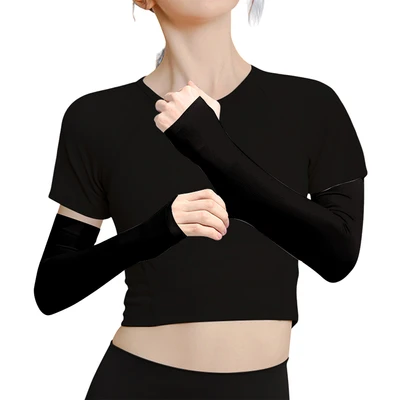 Gambar Alph Manset Lengan Ice Silk UPF 50 - Hitam