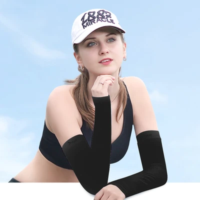 Gambar Alph Manset Lengan Ice Silk UPF 50 - Hitam