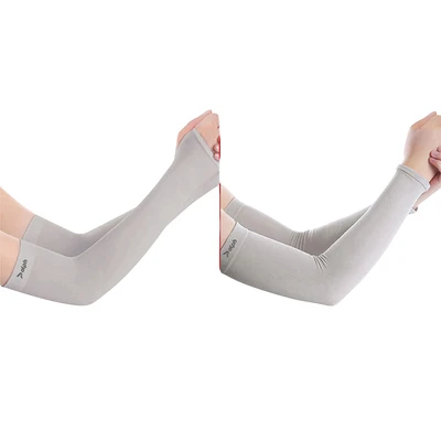Gambar Alph Manset Lengan Ice Silk UPF 50 - Abu-Abu Tua