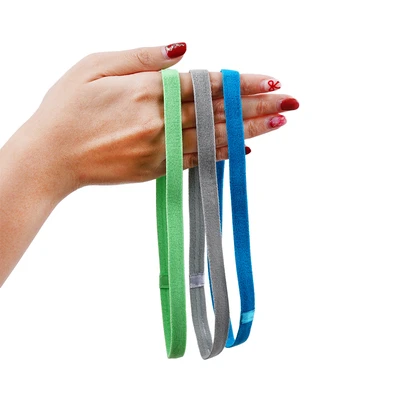 Gambar Alph Set 3 Pcs Sport Hair Band Mini - Abu Abu/Biru/Hijau