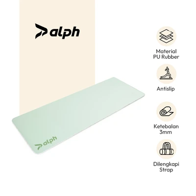 Gambar Alph Matras Yoga PU Rubber Dengan Strap 3 mm - Hijau Sage