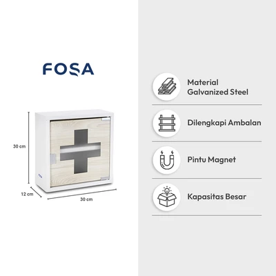 Gambar Fosa Kabinet Penyimpanan Obat 30x12x30 cm - Putih