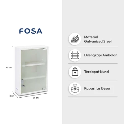 Gambar Fosa Kabinet Penyimpanan Obat 30x12x45 cm - Putih