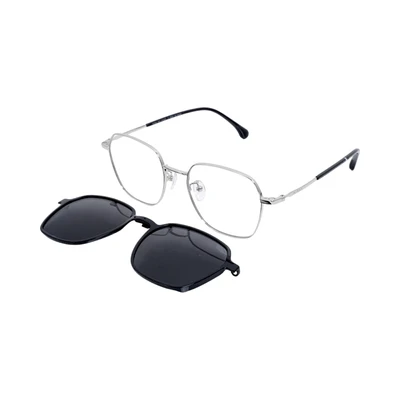 Gambar Parim Eyewear Kacamata Optical Magnetic Square L - 96042- Hitam/Silver