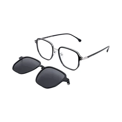 Gambar Parim Eyewear Kacamata Optical Magnetic Square L Metal - Hitam