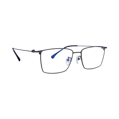 Gambar Parim Eyewear Kacamata Optical Rectangle Titanium - Hitam/Abu-Abu