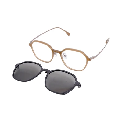 Gambar Parim Eyewear Kacamata Optical Magnetic Tr90 Round 96048 - Krem Champagne