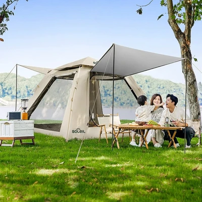Gambar Soleil 3P Tenda Otomatis Double Door - Cokelat Khaki