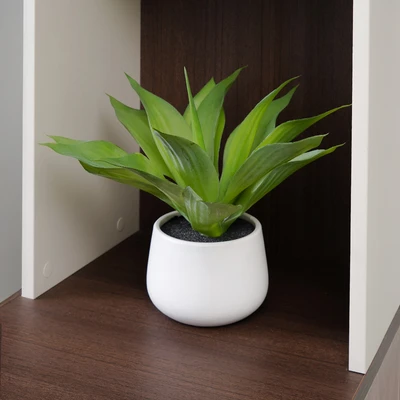 Gambar Arthome Tanaman Artifisial Maguey Dengan Pot 15x15x36 cm - Krem