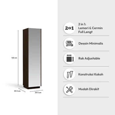 Gambar Informa Madison Neo Lemari Pakaian - Cokelat Walnut