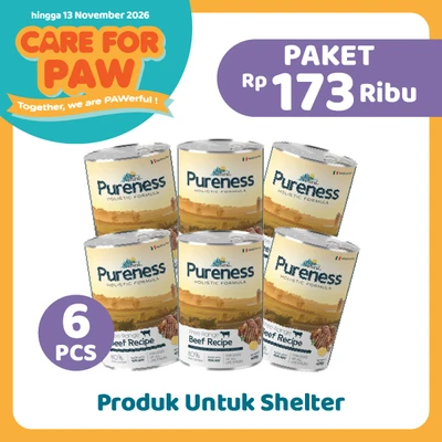 Gambar Care For Paw Alps Natural Pureness Makanan Anjing Basah Beef  400 gr Set 6 pcs