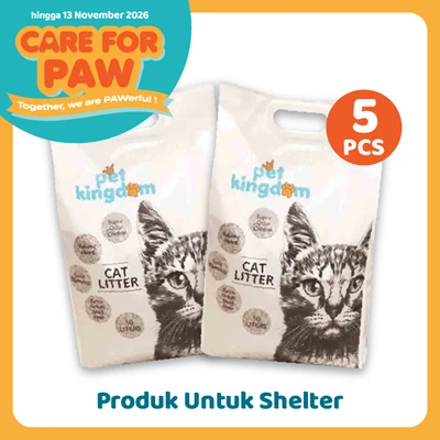 Gambar Donasi Pet Kingdom 10 ltr Set 5 pcs Pasir Kucing Ultra Odor Unscented