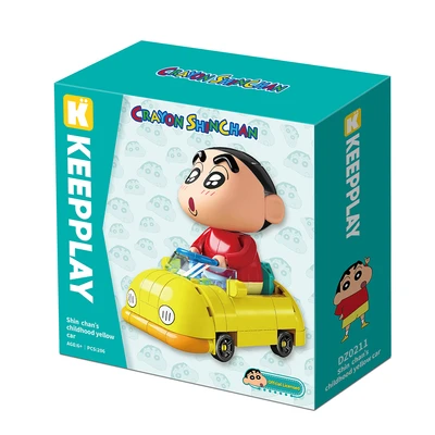 Gambar Keepplay Crayon Shinchan Childhood Yellow Car Set 206 Pcs - Kuning/merah