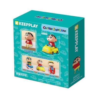 Gambar Keepplay Crayon Shinchan Childhood Yellow Car Set 206 Pcs - Kuning/merah