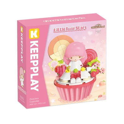 Gambar Keepplay Little Twin Stars Peaches Cupcake Set 132 Pcs - Pink