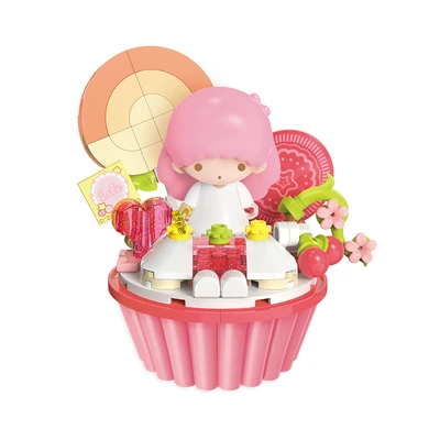 Gambar Keepplay Little Twin Stars Peaches Cupcake Set 132 Pcs - Pink