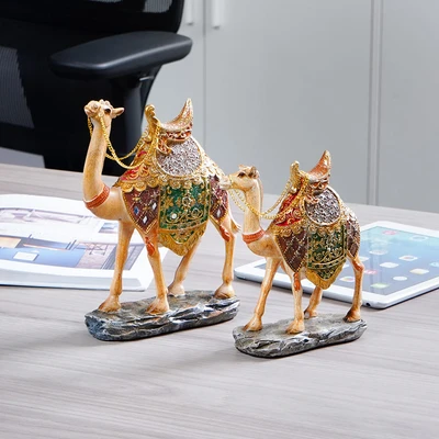 Gambar Informa 13.5x5x16 cm Patung Miniatur Dekorasi Camel 1 - Krem