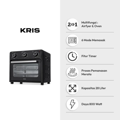 Gambar Kris Air Fryer Oven 28 Liter 800 watt - Hitam