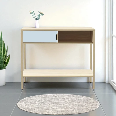 Gambar Informa Nordic Meja Konsol - Putih/Cokelat Oak