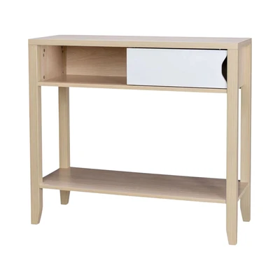 Gambar Informa Nordic Meja Konsol - Putih/Cokelat Oak