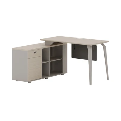 Gambar Informa Maven Meja Kantor Kiri 140 cm - Cokelat Oak/Abu-Abu