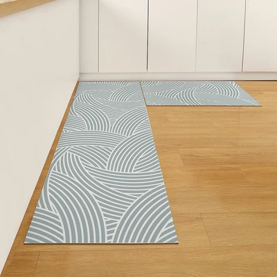 Gambar Forhom Keset Dapur PVC Wave 40x120 cm Set 2 pcs - Biru