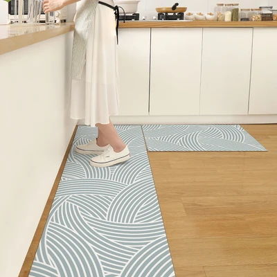 Gambar Forhom Keset Dapur PVC Wave 40x120 cm Set 2 pcs - Biru