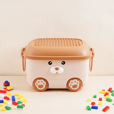 Gambar Stora Kotak Penyimpanan Anak Dengan Roda Seal - Cokelat