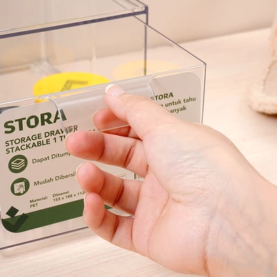 Gambar Stora Laci Penyimpanan 1 Kompartemen Stackable Transparan