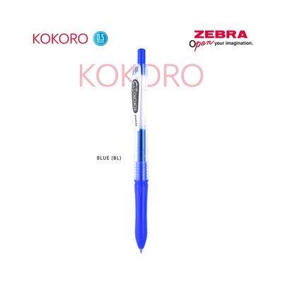 Gambar Zebra Kokoro Pulpen Gel Biru 0.5 Mm
