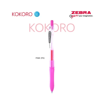 Gambar Zebra Kokoro Pulpen Gel Pink 0.5 Mm