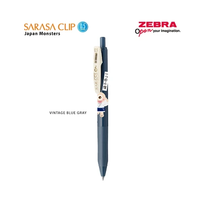 Gambar Zebra Sarasa Monsters Vintage Pulpen Gel Blue Gray 0.5 Mm