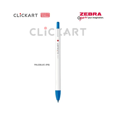 Gambar Zebra 0.6 Mm Clickart Spidol Pale Blue Retractable