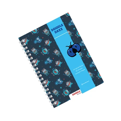 Gambar Doodle Dazzles Notebook Spiral Kiddo Monster A5 - Biru