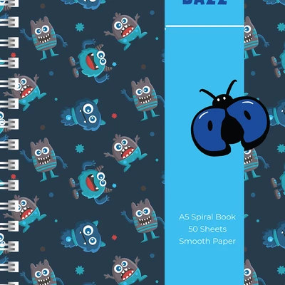 Gambar Doodle Dazzles Notebook Spiral Kiddo Monster A5 - Biru