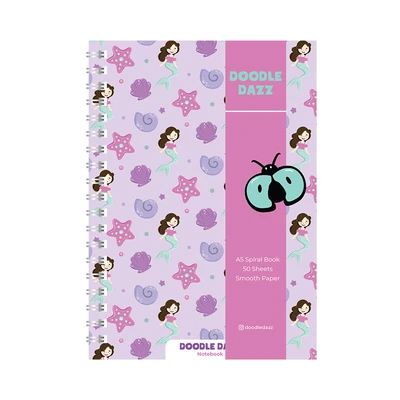 Gambar Doodle Dazzles Notebook Spiral Kiddo Purple Mermaid A5 - Pink