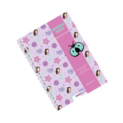 Gambar Doodle Dazzles Notebook Spiral Kiddo Purple Mermaid A5 - Pink