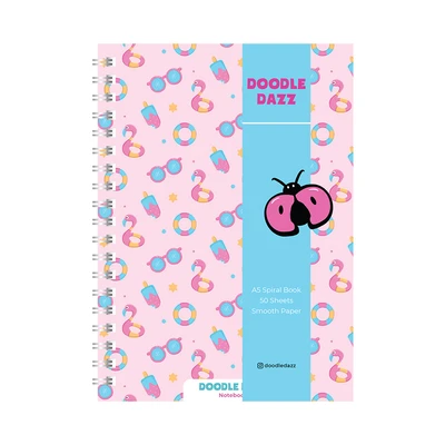 Gambar Doodle Dazzles Notebook Spiral Kiddo Summer Time A5 - Pink