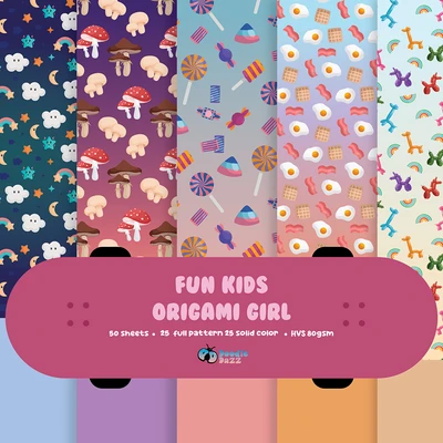 Gambar Doodle Dazzles Set 50 Pcs Origami Kids Aventura Girl - Mix